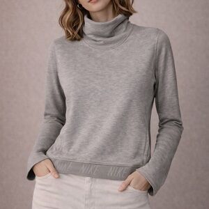 Nike Dri-fit funnel neck pullover women’s small gray athletic training top